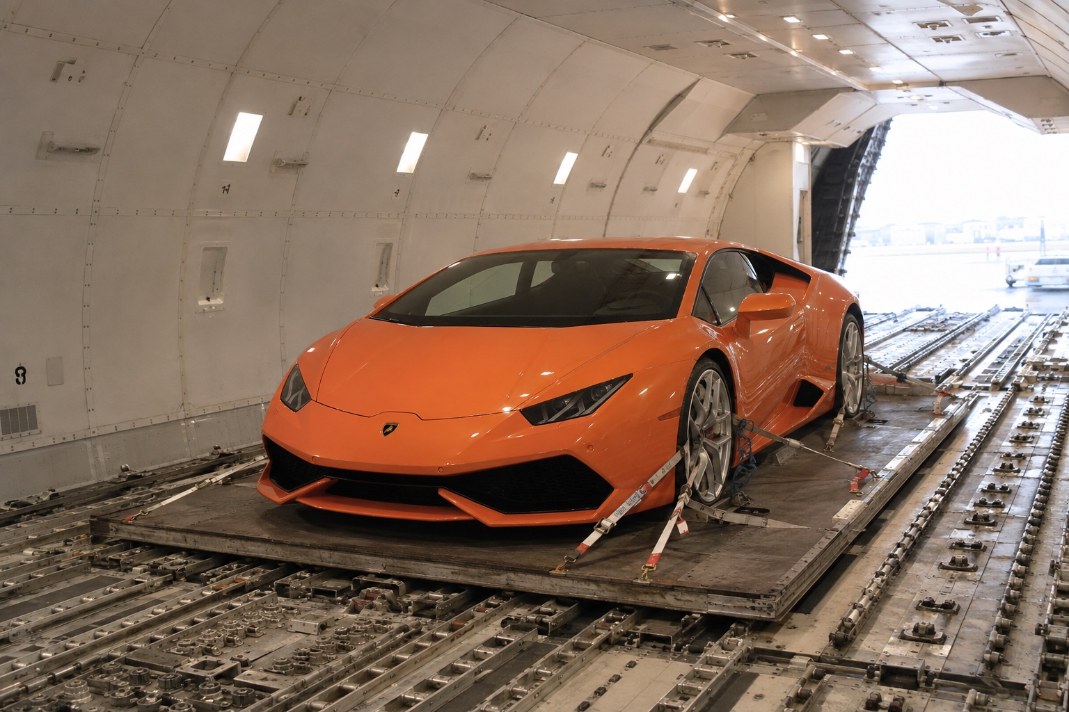 High-value vehicle secured for international air freight